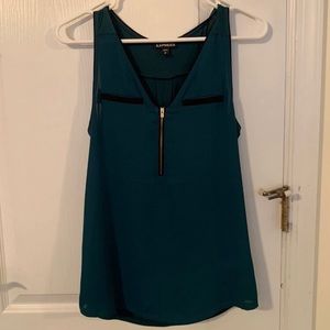 Women’s sleeveless, forest green blouse
